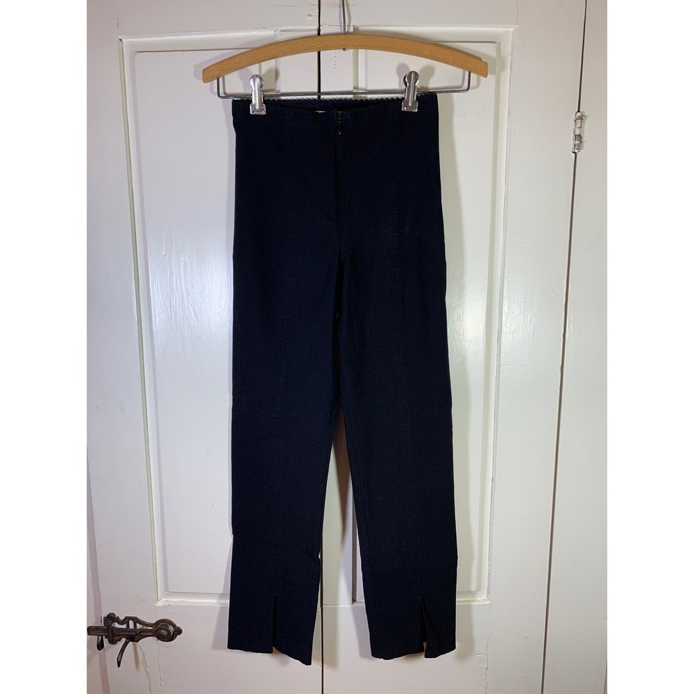 Goth Emo Womens Black High Rise Slim Split Hem Trousers Pants Size 2 Mesmerize